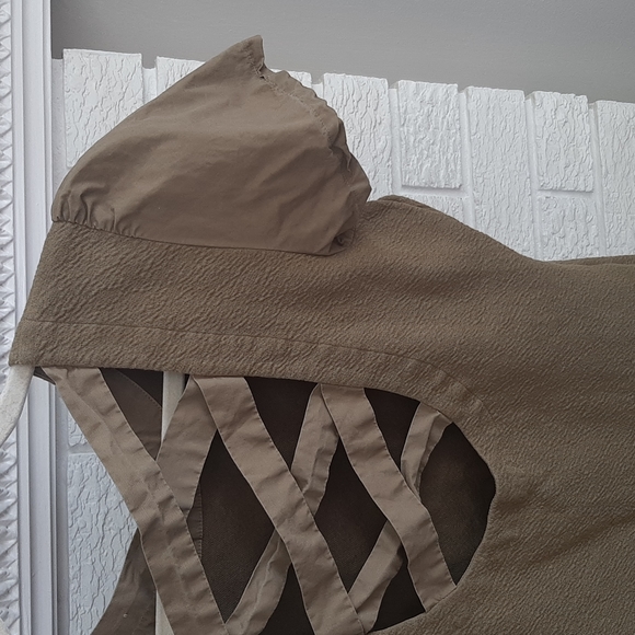 Women's Anthropologie Puffy Sleeve Military Green Open Back Top Blouse Size S - Picture 8 of 13